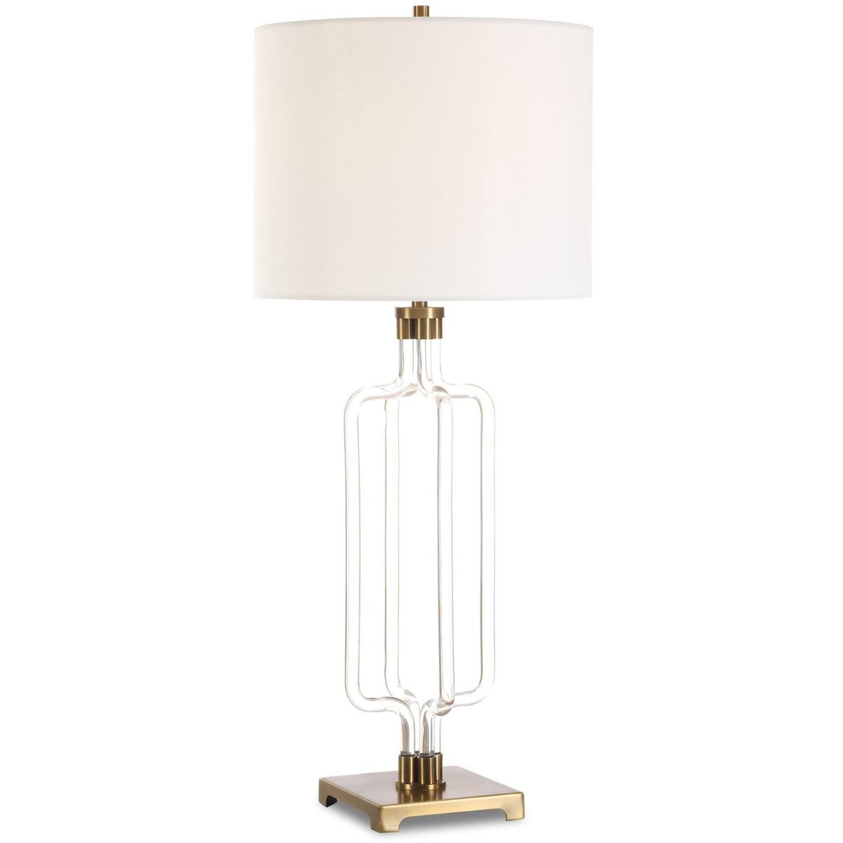 Uttermost 30590 Outline Cordless 30.75 inch 7 watt Clear Acrylic and Brass Cordless Table Lamp Portable Light