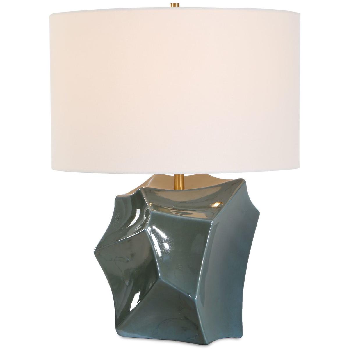Uttermost 30662 Prisma 24 inch 150 watt Metallic Smoky Bronze Glaze and Antique Brass Table Lamp Portable Light