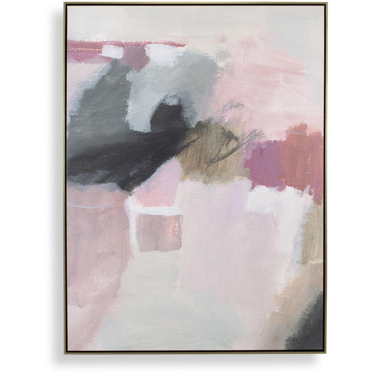 Uttermost 32483 Process Cream and Gray and Blush Pink and Olive Green and Plum Framed Abstract Art