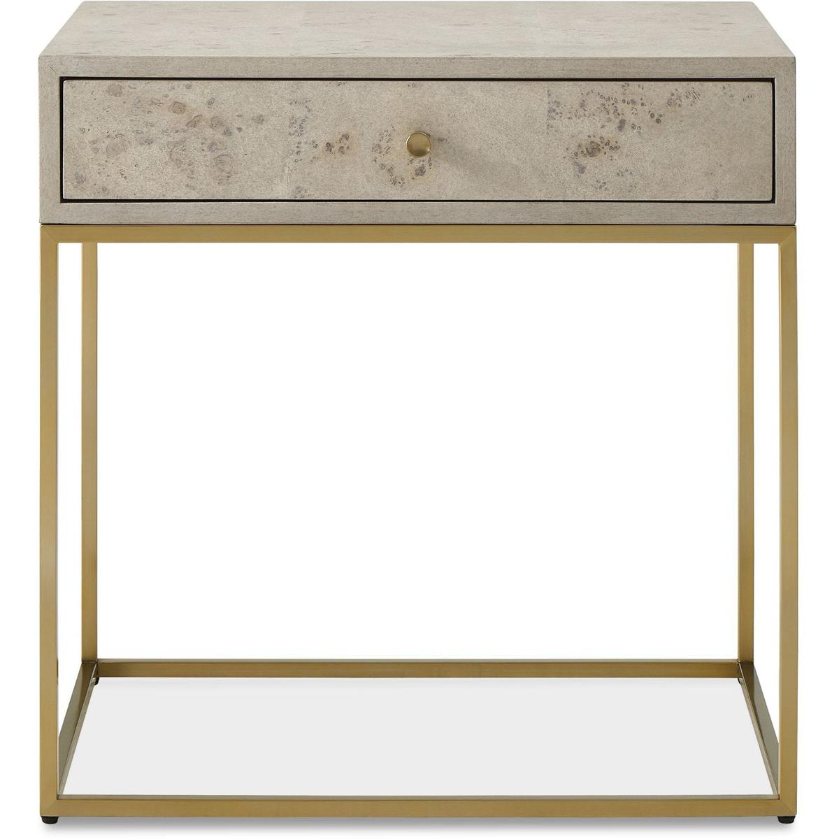 Langston Light Washed and Brushed Brass Rectangular Side Table