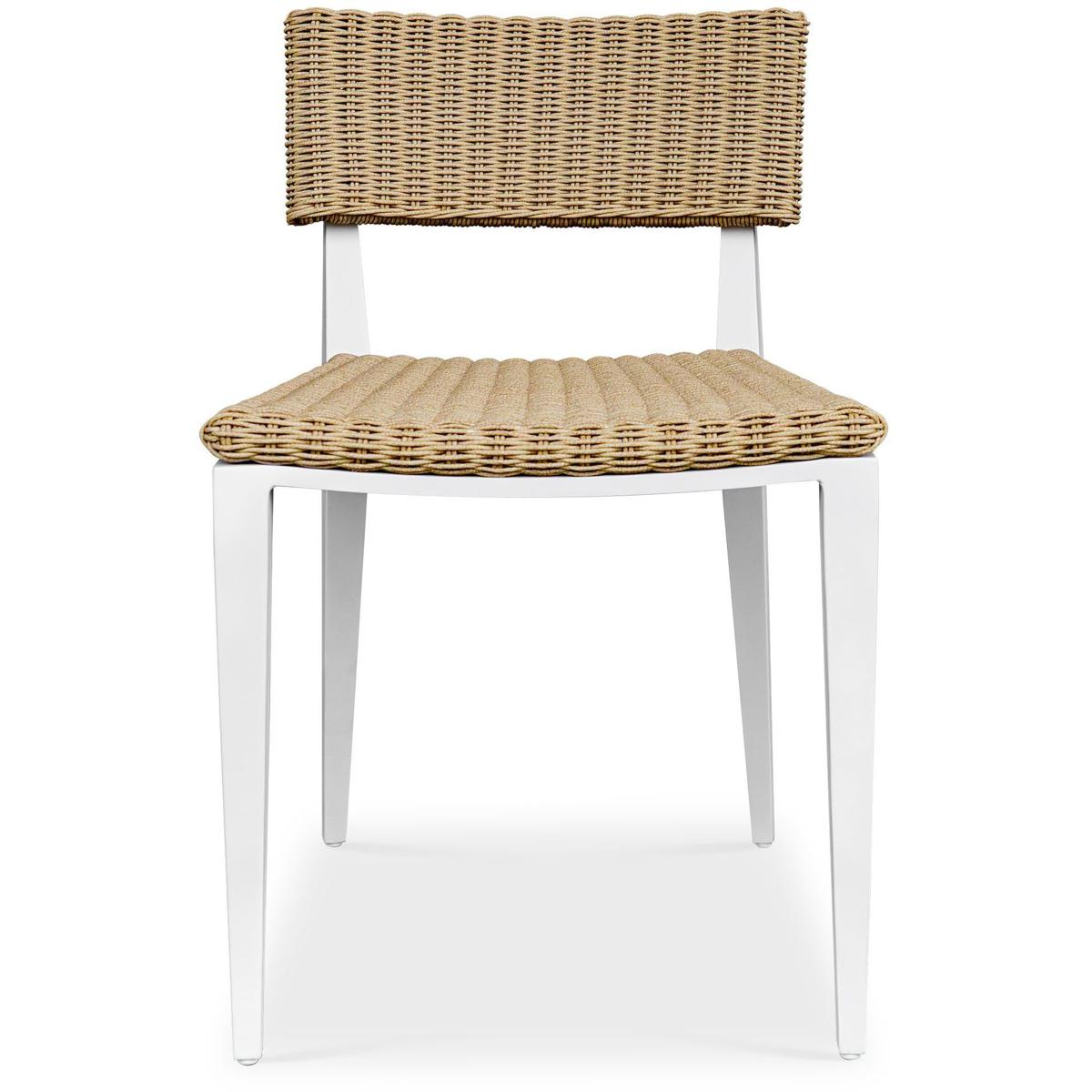 Uttermost Outdoor Calbas Crisp White Aluminum Wicker Dining Chair