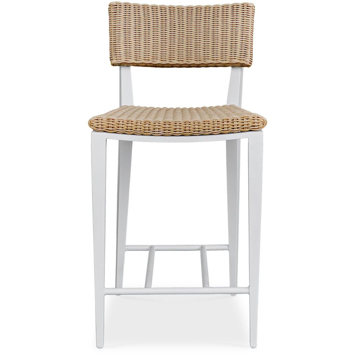 Uttermost 50242 Calbas 38.1 inch White and Honey Outdoor Counter Stool