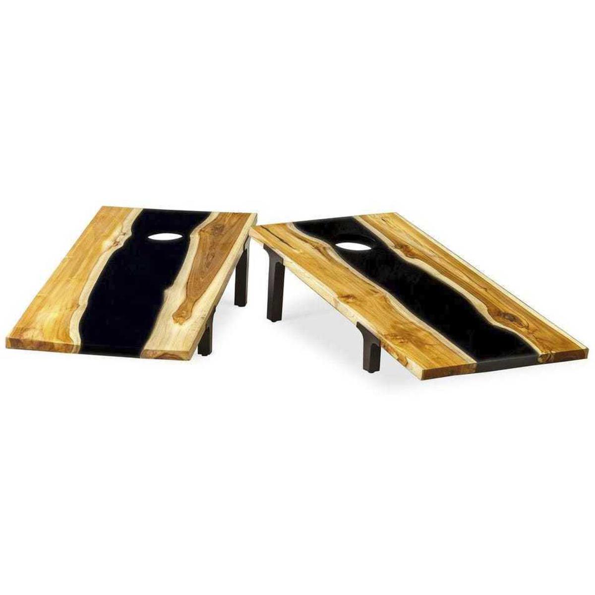 Uttermost 50309 Clearwood Cornhole Natural Teak and Black Cornhole Game, Set of 2