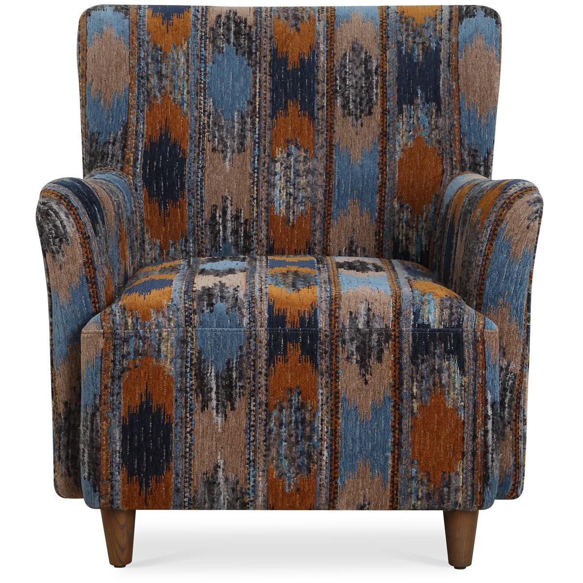 Uttermost 53051 Lainey Sapphire and Rust and Spa Blue with Walnut Armchair