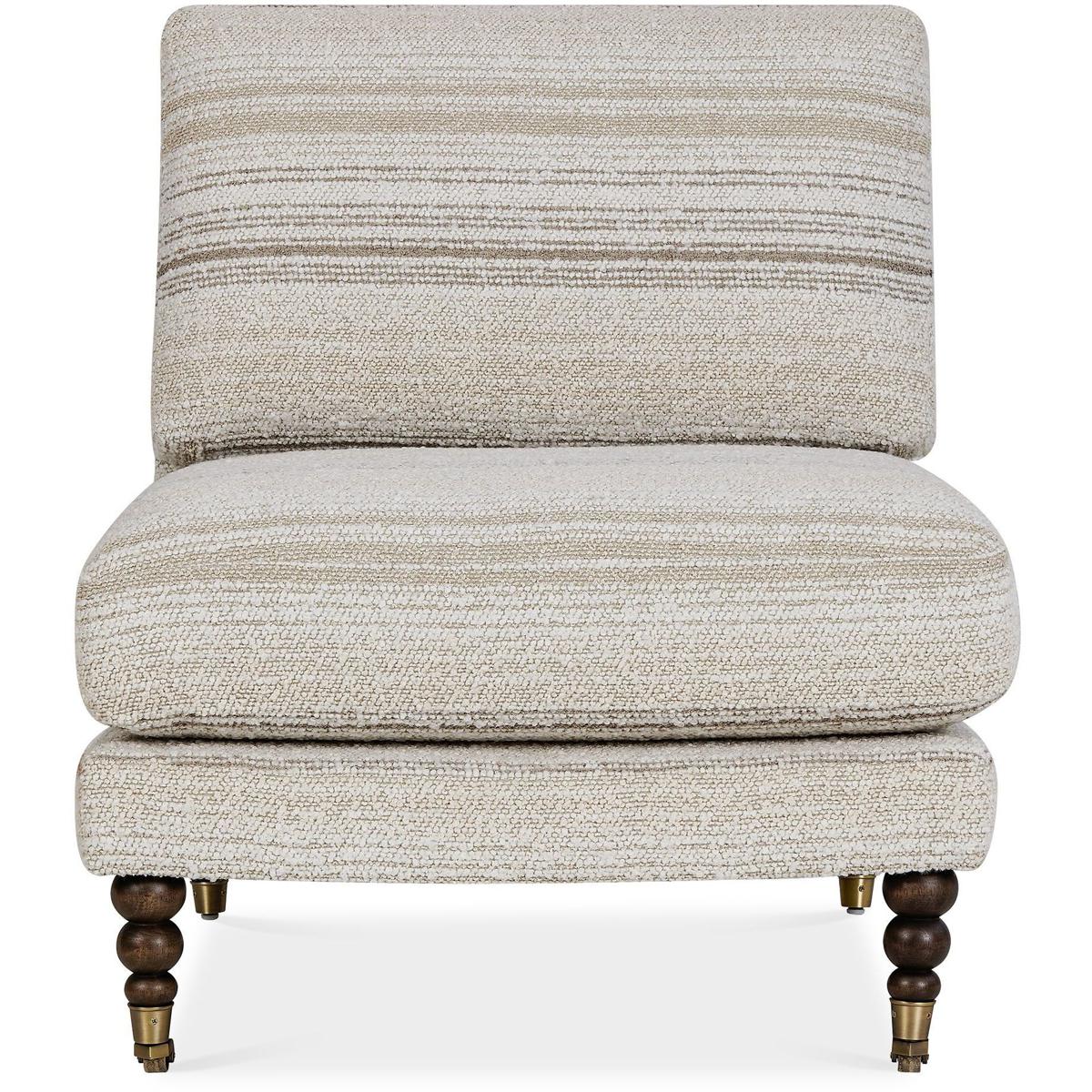 Uttermost 53081 Chatsworth Boucle and Walnut and Brass Accent Chair