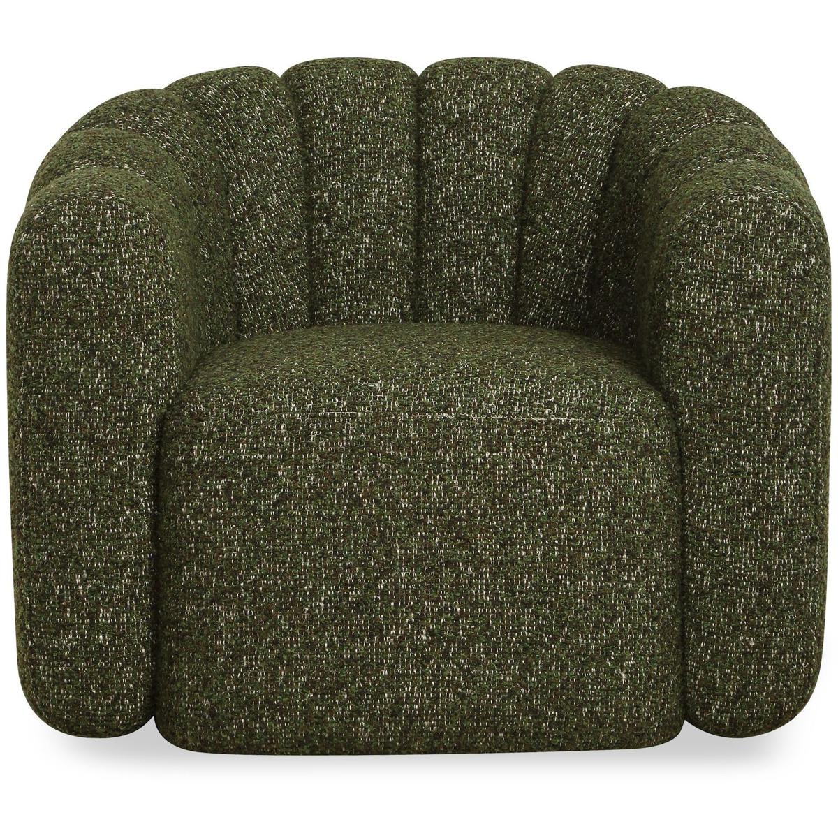 Lenoir Fluted Swivel Chair, Moss