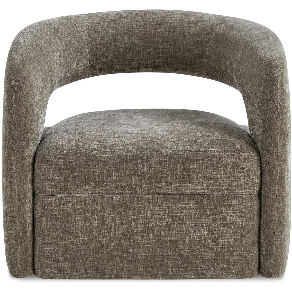 Breis Velvet Swivel Barrel Chair, Taupe