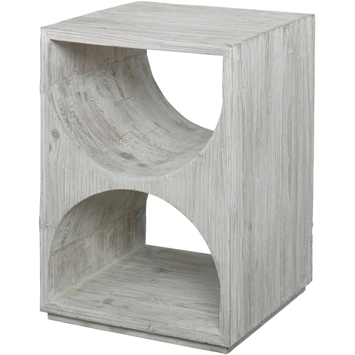 Uttermost 24969 Hans 25 X 18 inch Distressed Ivory Side Table