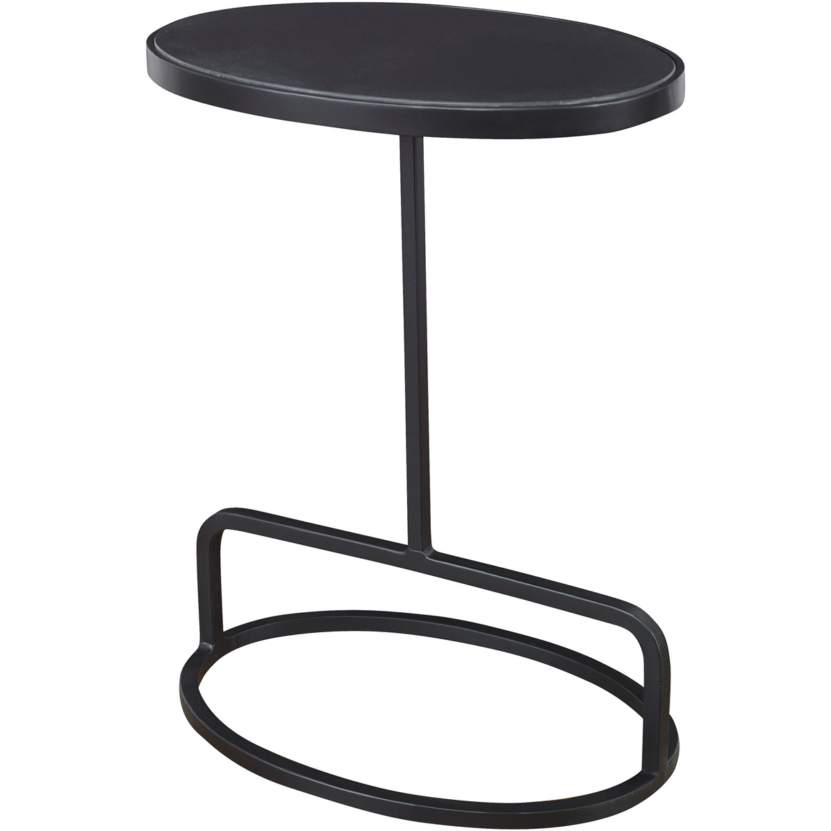 Uttermost 25207 Jessenia 23 X 18 inch Black Marble and Satin Black Accent Table