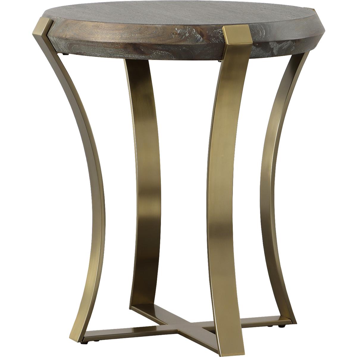 Uttermost 22940 Unite 24 X 22.5 inch Plated Brushed Brass and Dark Walnut Stain Side Table