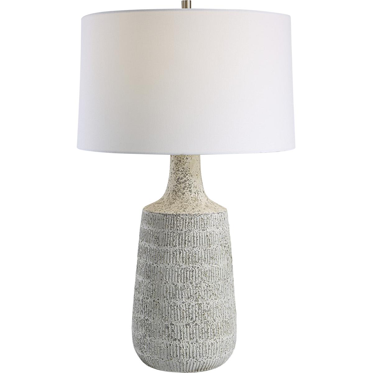 Uttermost 30104 Scouts 29 inch 150.00 watt Gray and Off-White Matte Glaze with Brushed Nickel Table Lamp Portable Light