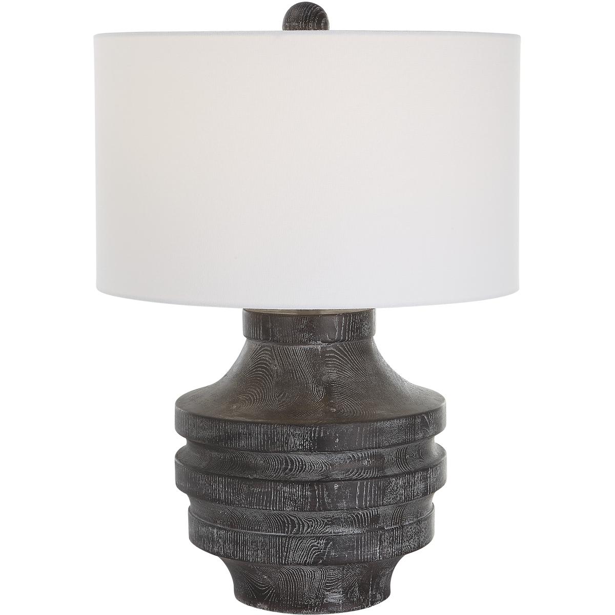 Uttermost 30147-1 Timber 24 inch 150.00 watt Black Stain with Light White Glaze Table Lamp Portable Light