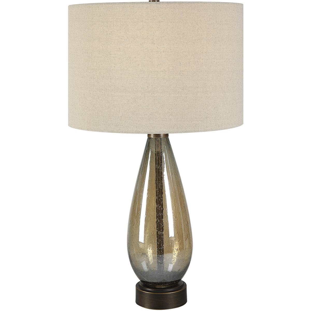 Uttermost 30230 Baltic 28.75 inch 150.00 watt Amber Glass and Rustic Bronze Table Lamp Portable Light