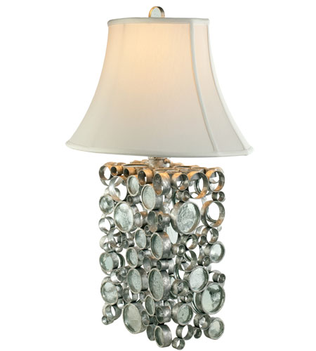 Varaluz Fascination 2 Light Table Lamp in Nevada Silver with Random Silver Leafing 165T02