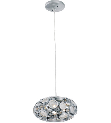 Varaluz 193C03SMS Fascination 3 Light 11 inch Metallic Silver Donut Mini Pendant Ceiling Light, Recycled Clear Glass