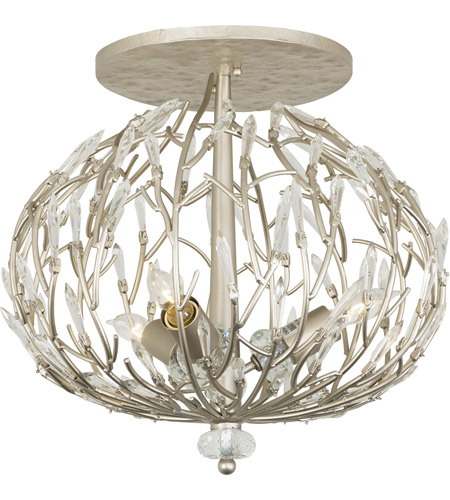 Varaluz 271s03gd Bask 3 Light 18 Inch Gold Dust Semi Flush Ceiling Light Premium Pre Installed Crystal