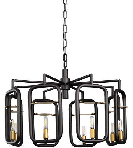 Varaluz 327c08agrb Bar None 8 Light 24 Inch Aged Gold And Rustic Bronze Chandelier Ceiling Light