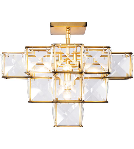 Varaluz 329s05cg Cubic 5 Light 19 Inch Calypso Gold Semi Flush