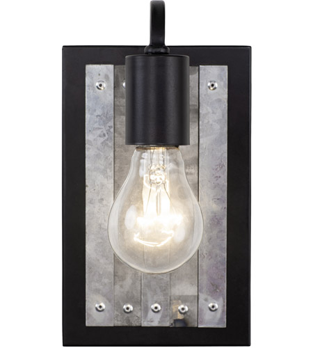 Varaluz 336W01BL Abbey Rose 1 Light 5 inch Black and Galvanized Wall Sconce Wall Light