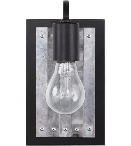 Varaluz 336W01BL Abbey Rose 1 Light 5 inch Black and Galvanized Wall Sconce Wall Light 336W01BL_2.jpg