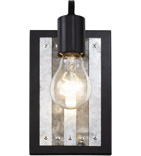 Varaluz 336W01BL Abbey Rose 1 Light 5 inch Black and Galvanized Wall Sconce Wall Light 336W01BL_3.jpg