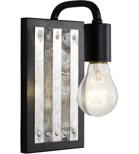 Varaluz 336W01BL Abbey Rose 1 Light 5 inch Black and Galvanized Wall Sconce Wall Light 336W01BL_4.jpg