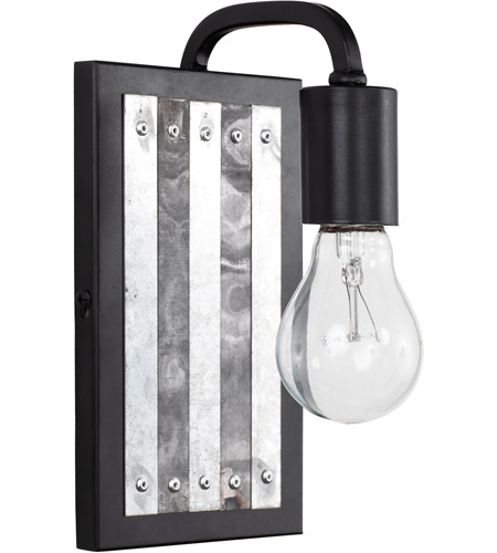 Varaluz 336W01BL Abbey Rose 1 Light 5 inch Black and Galvanized Wall Sconce Wall Light 336W01BL_5.jpg