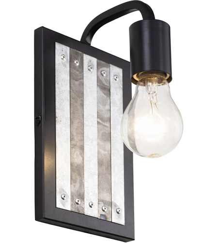 Varaluz 336W01BL Abbey Rose 1 Light 5 inch Black and Galvanized Wall Sconce Wall Light 336W01BL_6.jpg