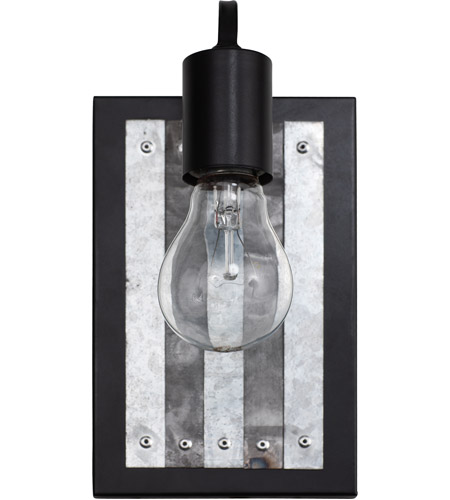 Varaluz 336W01BL Abbey Rose 1 Light 5 inch Black and Galvanized Wall Sconce Wall Light 336W01BL_7.jpg