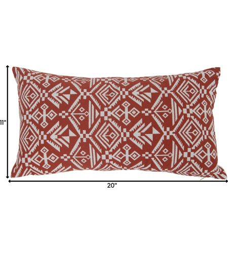 Varaluz 421A02RE Tribal 18 X 4 inch Red Throw Pillow in Tribal Red, Varaluz Casa 421A02RE_dim.jpg
