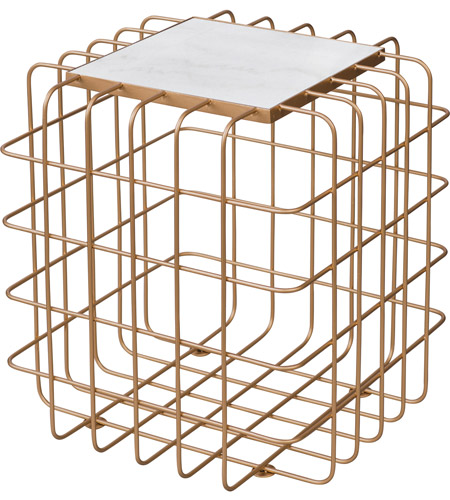 Varaluz 430A01GOWM Grid 20 X 18 inch Gold and White End Table, Varaluz Casa