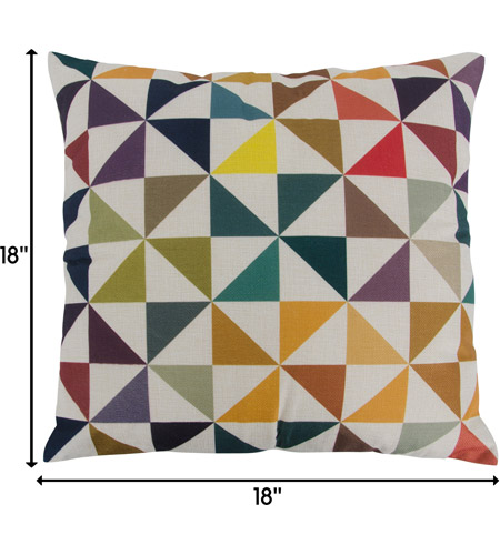 Varaluz 4DPI0305 Colorful Triangles 18 X 0 inch Multicolor Throw Pillow Case, Varaluz Casa 4DPI0305_dim.jpg