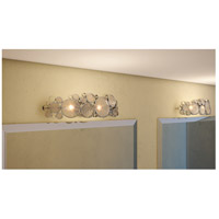 Varaluz 165B02 Fascination 2 Light 25 inch Nevada Silver with Random Silver Leafing Vanity Light Wall Light in Recycled Clear Bottle Glass alternative photo thumbnail