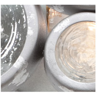 Varaluz 165B02 Fascination 2 Light 25 inch Nevada Silver with Random Silver Leafing Vanity Light Wall Light in Recycled Clear Bottle Glass alternative photo thumbnail