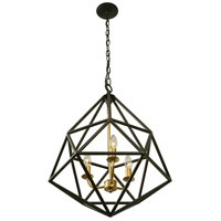 Varaluz 236P03FIG Facet 3 Light 18 inch Forged Iron and Gold Leaf Pendant Ceiling Light 236P03FIG-alt-2.jpg thumb