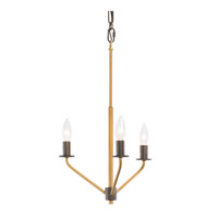 Varaluz 282C03AGRB Jake 3 Light 14 inch Antique Gold with Rustic Bronze Chandelier Ceiling Light thumb
