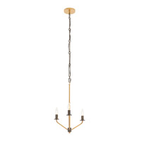 Varaluz 282C03AGRB Jake 3 Light 14 inch Antique Gold with Rustic Bronze Chandelier Ceiling Light 282C03AGRB_2.jpg thumb