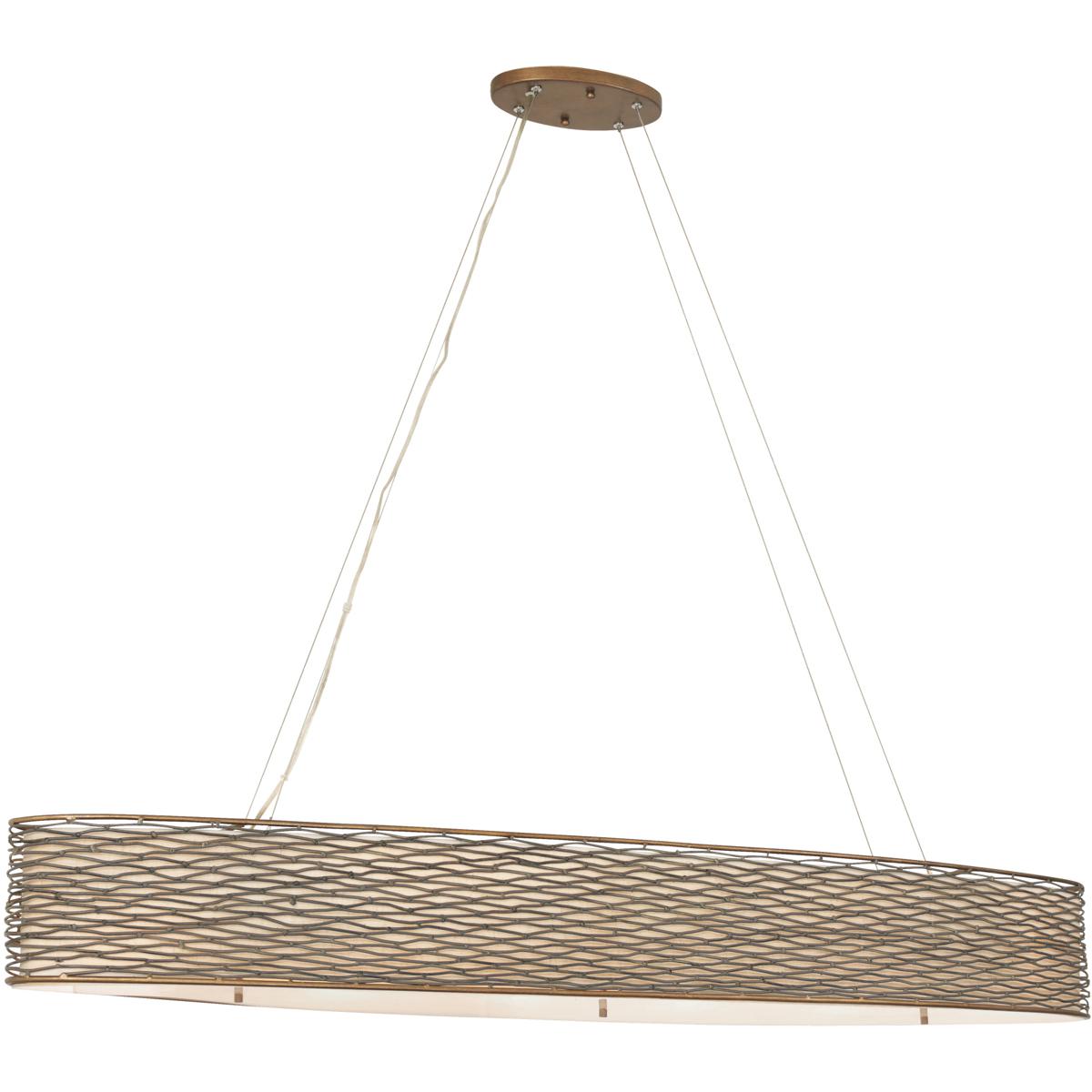 Varaluz 247N06HO Flow 6 Light 48 inch Hammered Ore Linear Pendant Ceiling Light