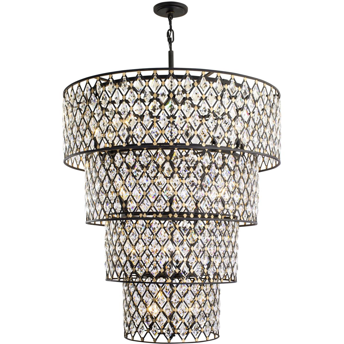 Varaluz 345C21CBHG Windsor 21 Light 40 inch Carbon and Havana Gold Chandelier Ceiling Light