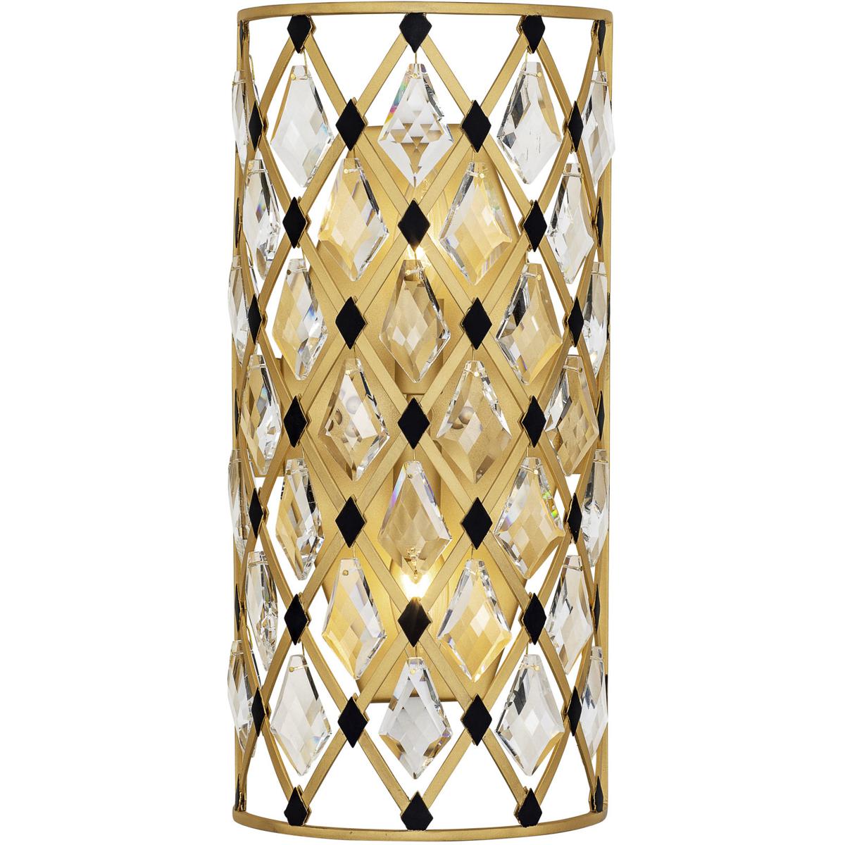 Varaluz 345W02SFGMB Windsor 2 Light 8 inch French Gold and Matte Black Wall Sconce Wall Light