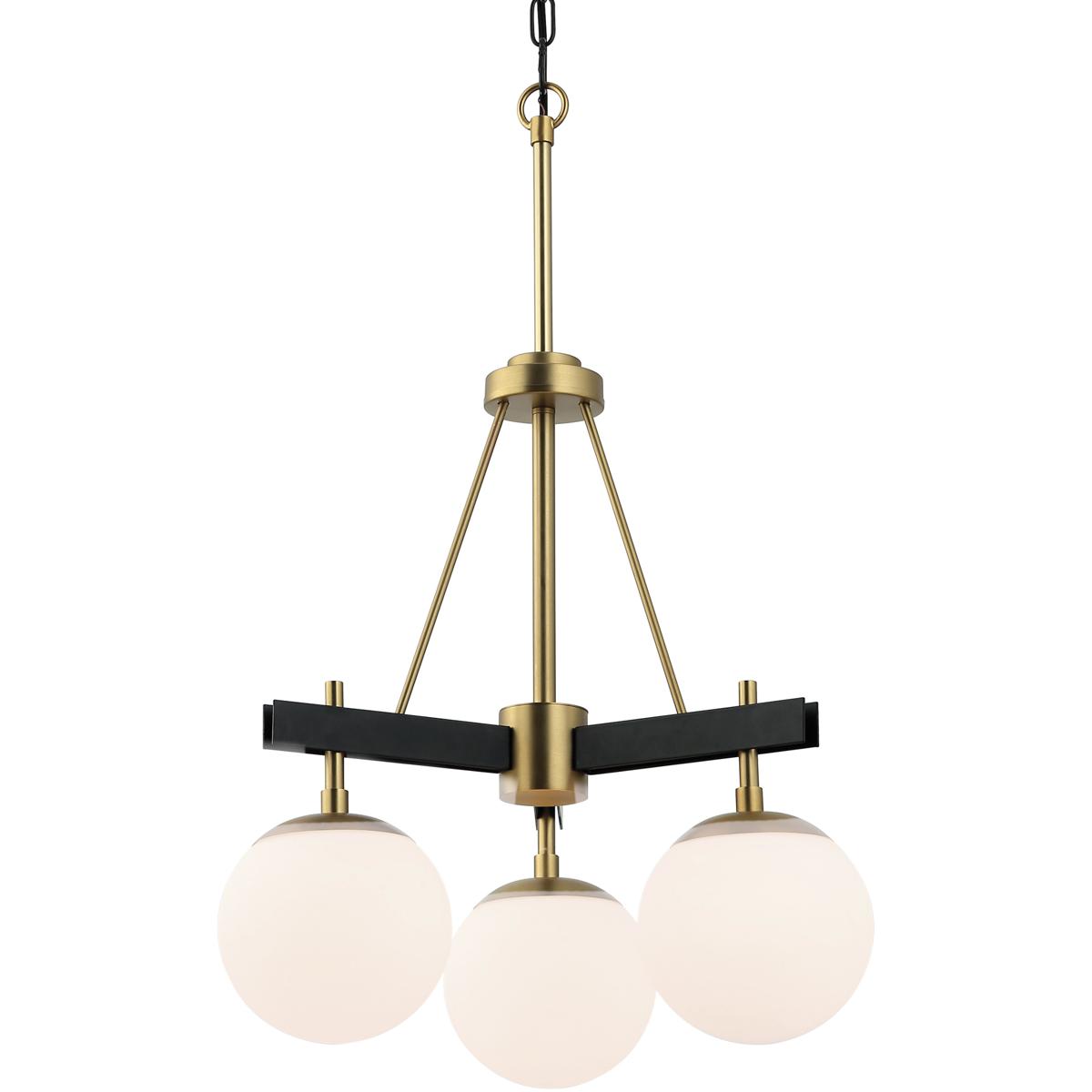 Varaluz 352C03BLSB Allie 3 Light 18 inch Black/Satin Brass Chandelier Ceiling Light