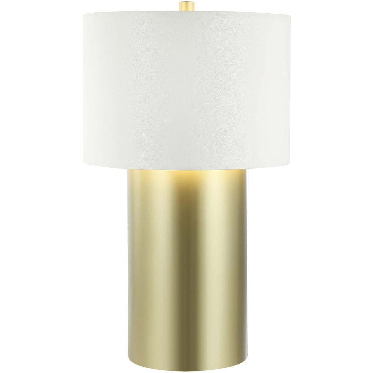 Varaluz 368T01GOW Secret Agent 28 inch 14 watt Gold and White Leather Table Lamp Portable Light