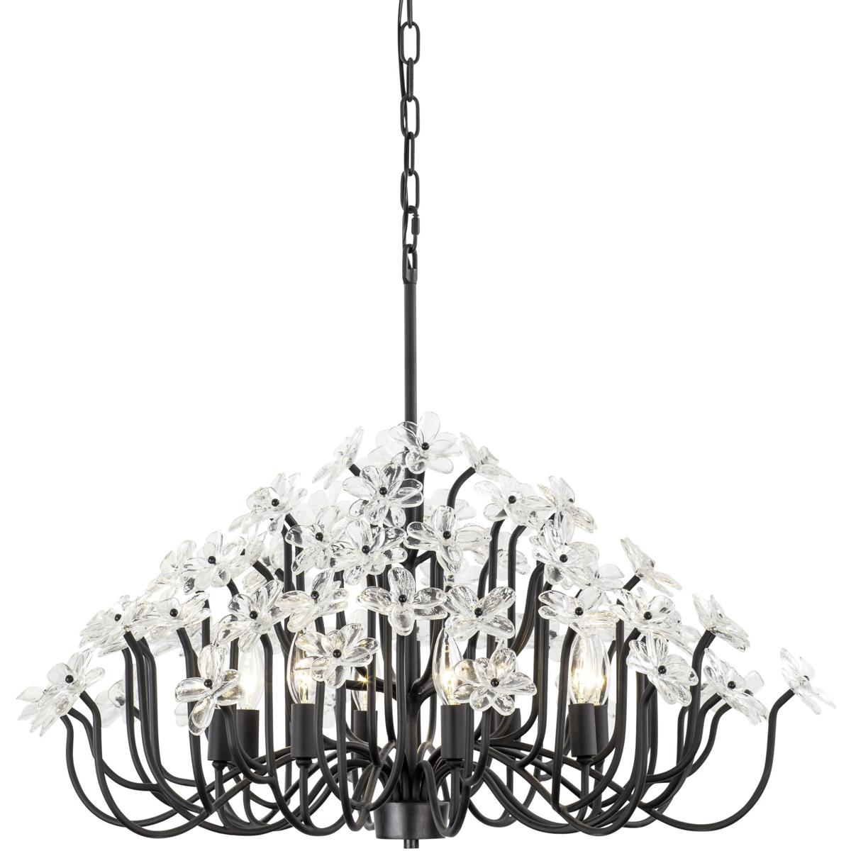 Varaluz 378C08MB Wildflower 8 Light 32 inch Matte Black Chandelier Ceiling Light, Smithsonian Collaboration