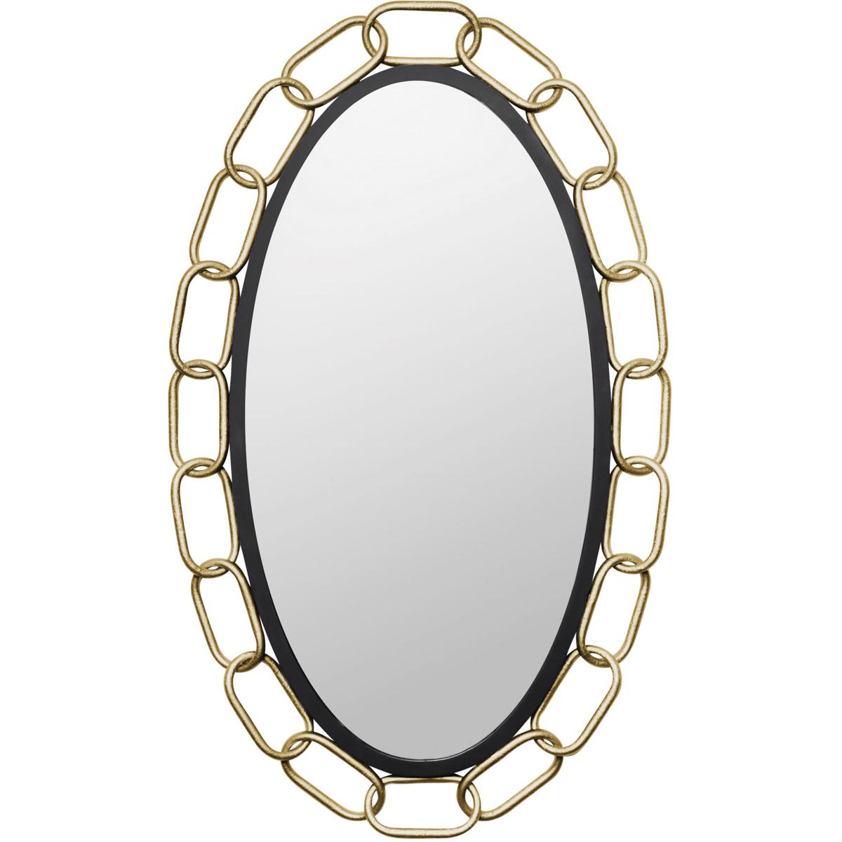 Varaluz 444MI24MBTG Chains of Love 40 X 24 inch Matte Black and Textured Gold Wall Mirror in Matte Black/Textured Gold