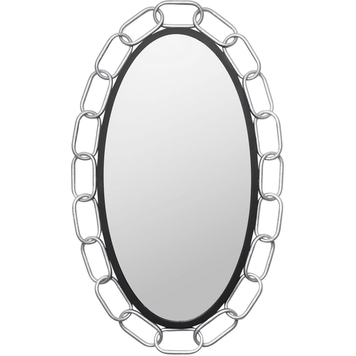 Varaluz 444MI24MBTS Chains of Love 40 X 24 inch Matte Black and Textured Silver Wall Mirror in Matte Black/Textured Silver