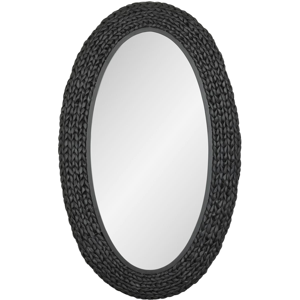 Varaluz 457MI24MBB Athena 40.25 X 24.25 inch Matte Black with Black Seagrass Wall Mirror