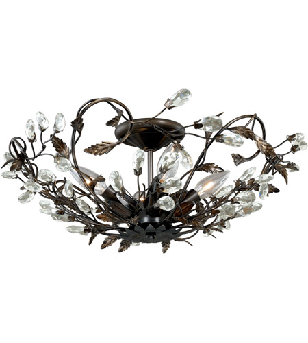 Vaxcel C0023 Jardin 4 Light 19 Inch Architectural Bronze With Gold Accents Semi Flush Mount Ceiling Light