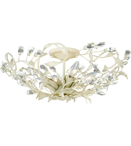 Four Light Flush Mount French Cream Finish With Clear for sale online Vaxcel C0024 Jardin