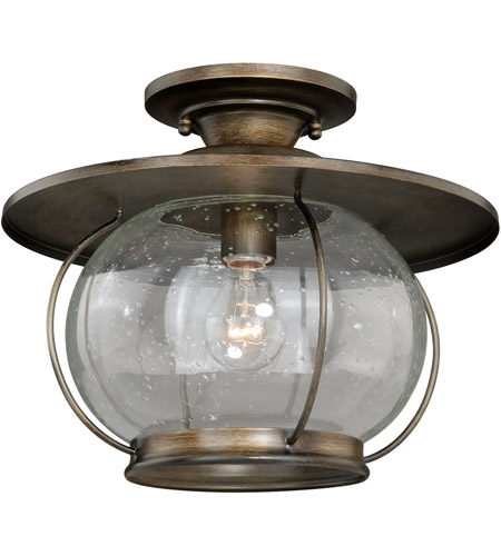 Vaxcel C0078 Jamestown 1 Light 14 Inch Parisian Bronze Semi Flush Mount Ceiling Light