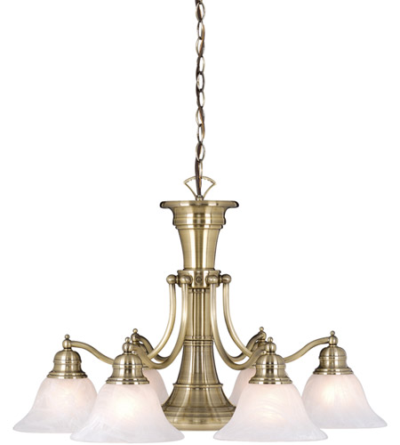 Vaxcel CH30307A Standford 7 Light 26 inch Antique Brass Chandelier Ceiling Light